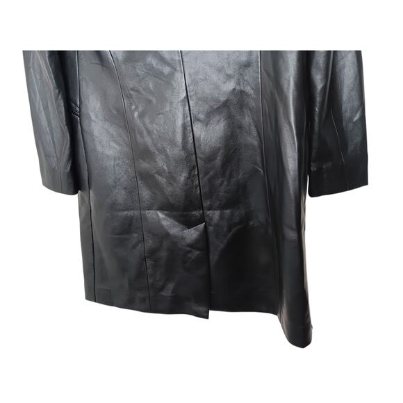 Chico’s Faux Leather Topper Coat Black Longline Blazer Jacket Size 0 (S) NWT - Picture 10 of 16